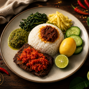 Nasi Padang Dendeng Balado