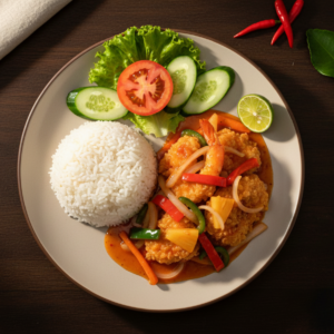 nasi udang asam manis